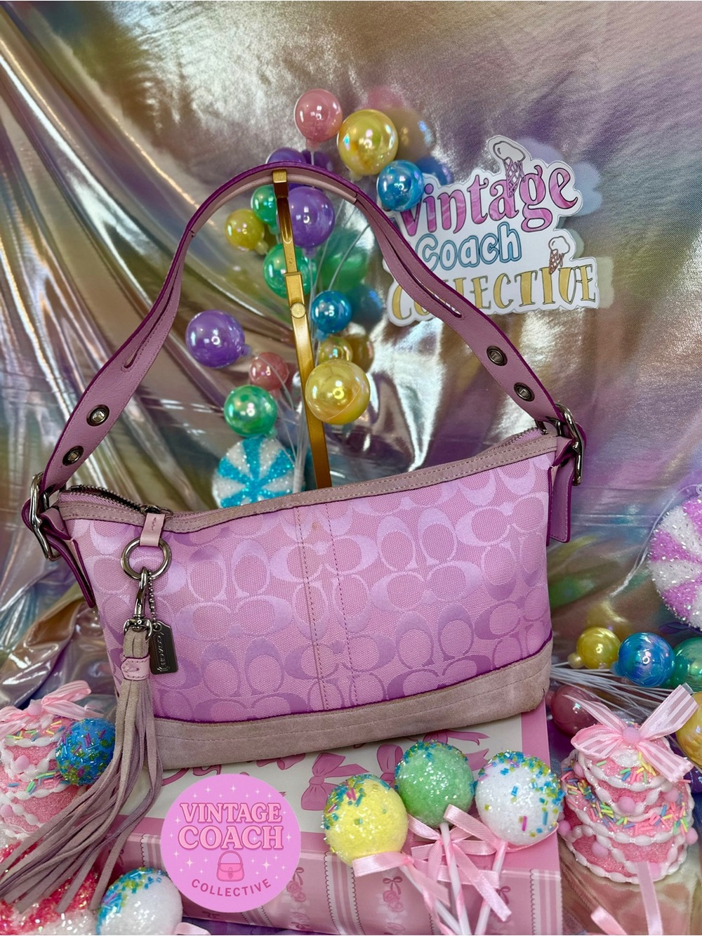 Pink east west duffel coach